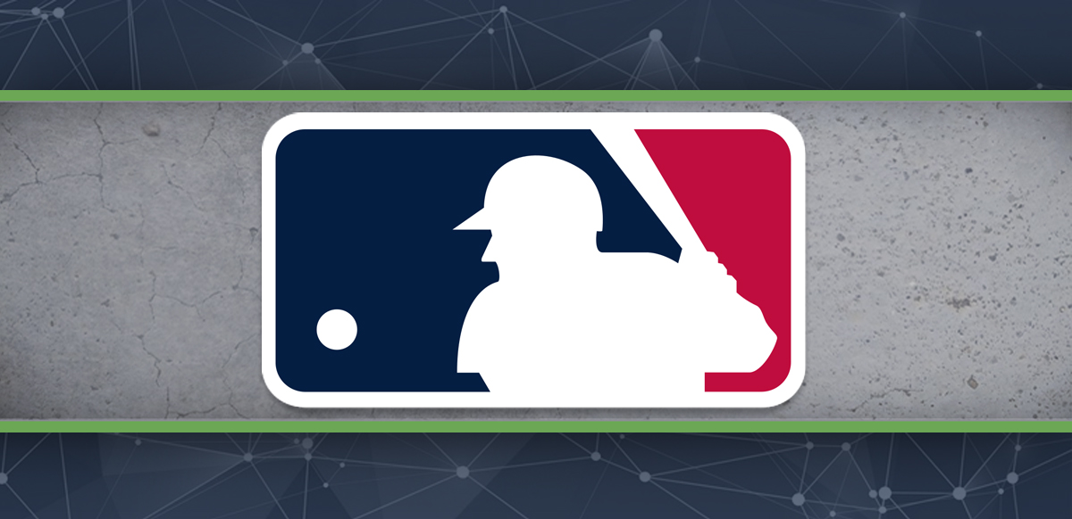 Major League Baseball Logo on Grey Concrete Background