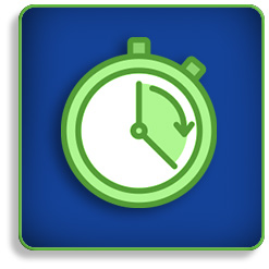 Green Stopwatch on a Blue Background