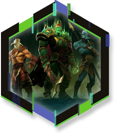 Dota 2 Characters Inside Hexagon Frame