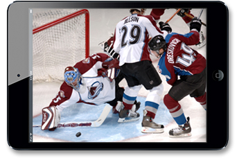 iPad with Hockey Game on it