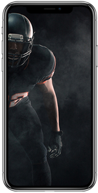 iPhone X with Football Player Background