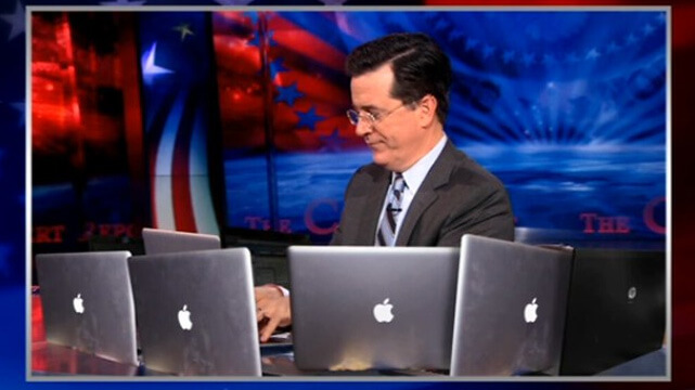 Colbert Using Laptops