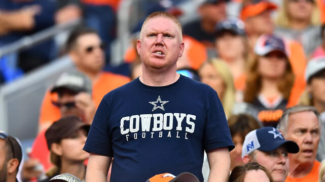 Dallas Cowboys Fan With Unhappy Expression