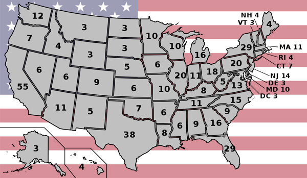 US Electoral College Map