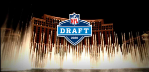 Vegas Fountains and NFL Draft 2020 Logo