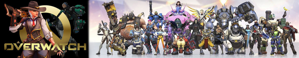 Overwatch Banner Logo With Characters