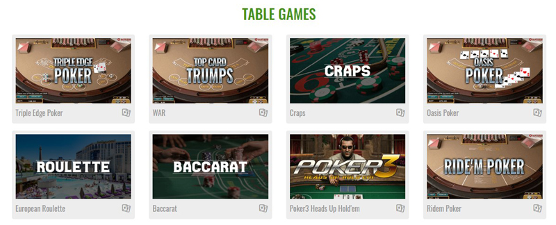 MyBookie Table Games