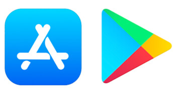 App Store and Google Play Logos