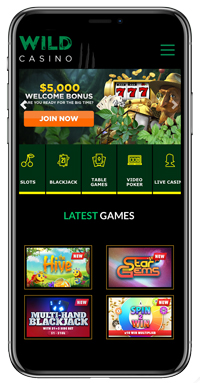 Wild Casino App - Mobile Phone