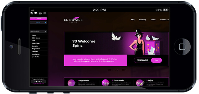 El Royale Casino App - Horizontal Mobile Phone