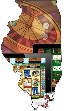 Illinois Silhouette Map - Online Casino Games