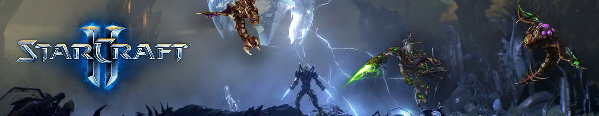 Starcraft 2 Banner With Protoss And Zerg