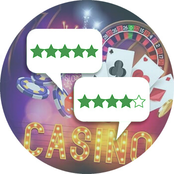 Online Casino Icon - Speech Bubble Review Stars
