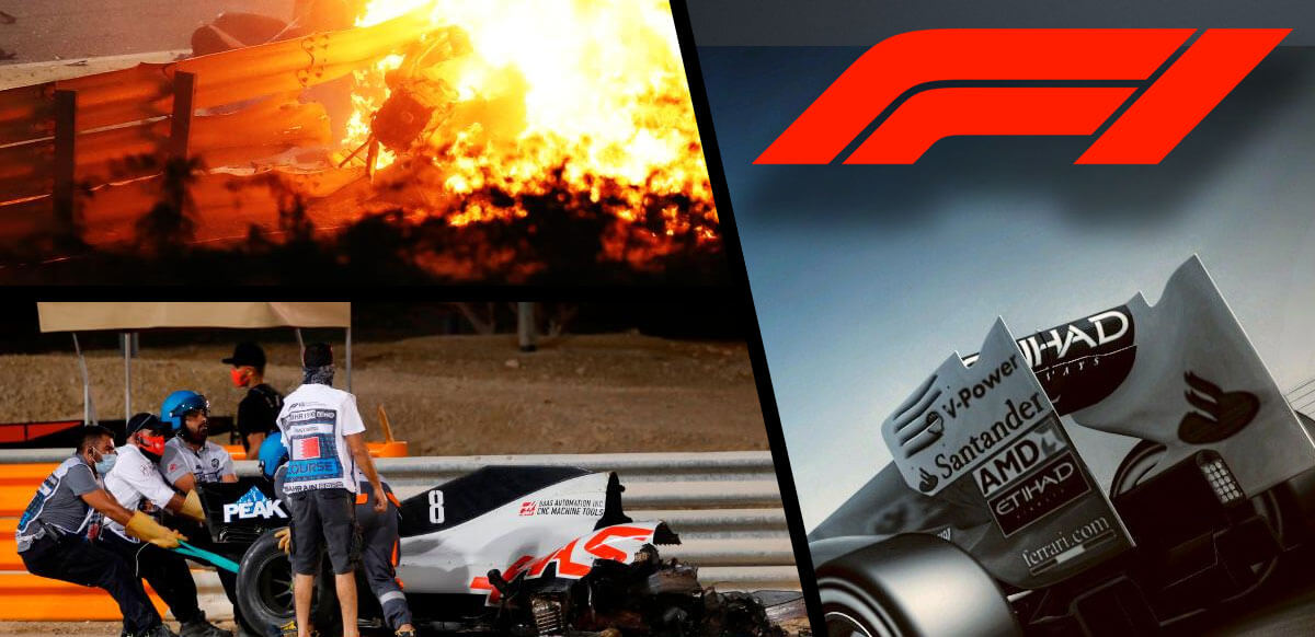 Romain Grosjean Crash Formula 1
