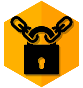 Pad Lock with Chain and Hexagon