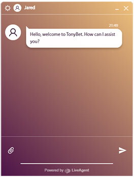 TonyBet Chat Window
