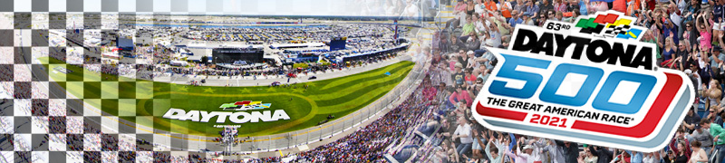 Dayton 500 2021 Logo Racetrack Crowd Cheering Checkered Flag