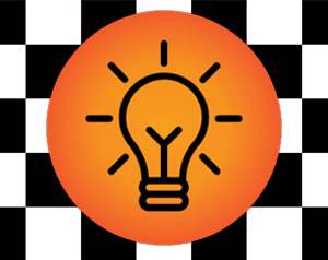 Orange Light Bulb and Checkers