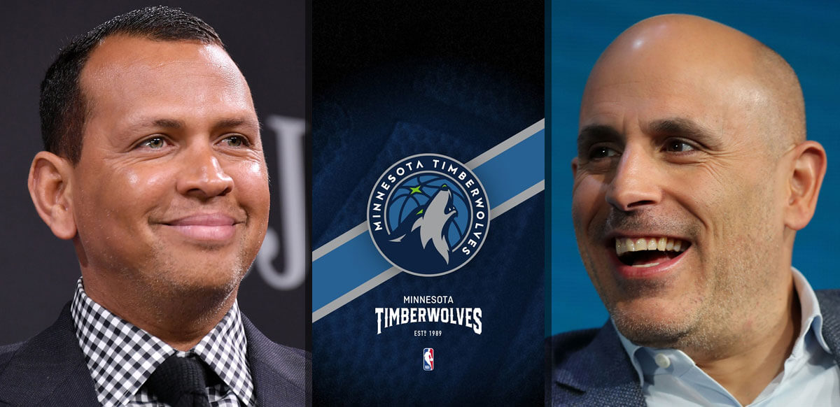 Alex Rodriguez And Marc Lore With Timberwolves Background