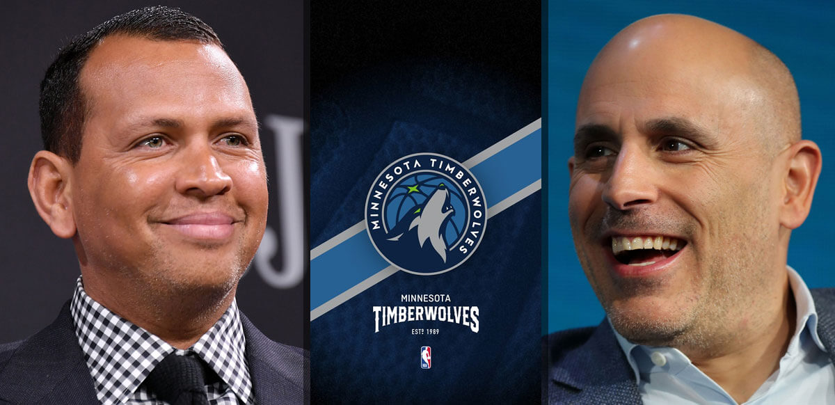 Alex Rodriguez And Marc Lore With Timberwolves Background