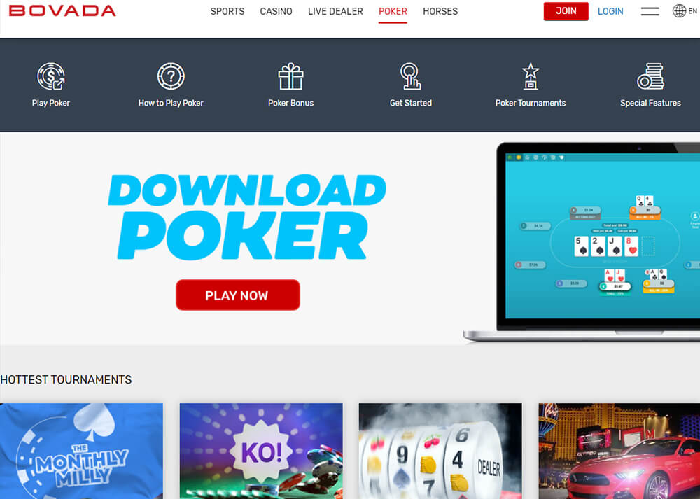 Bovada Poker Hub Screenshot