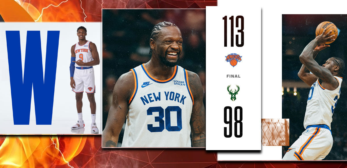 New York Knicks Win Over Bucks Background