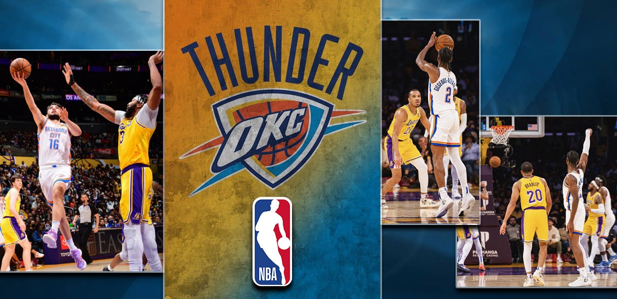 OKC Thunder Vs Lakers NBA Background