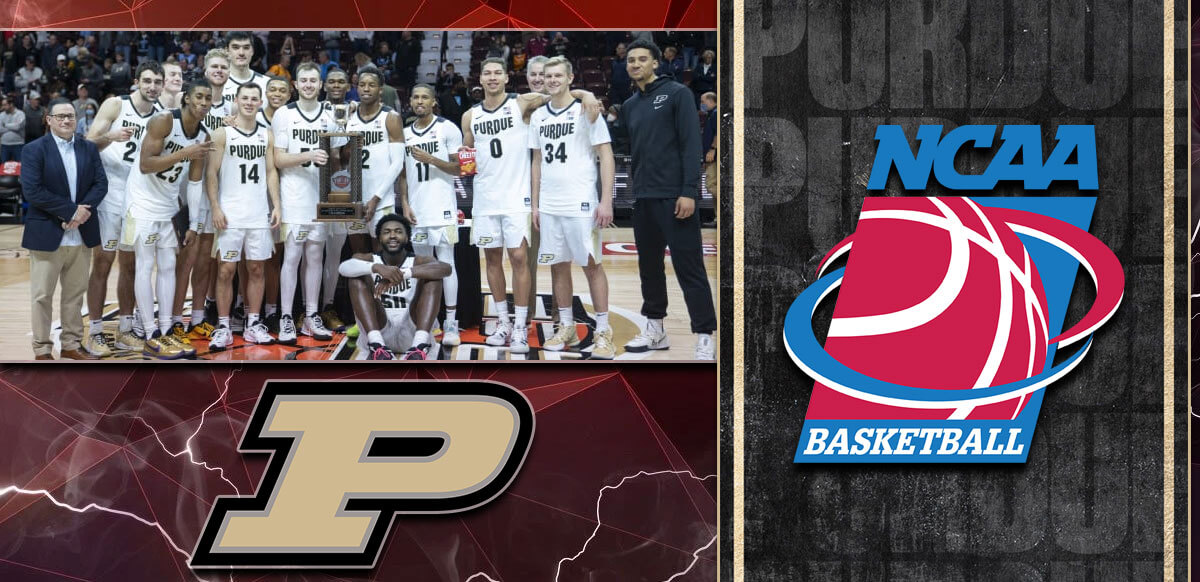 Purdue With NCAA Basketball Background