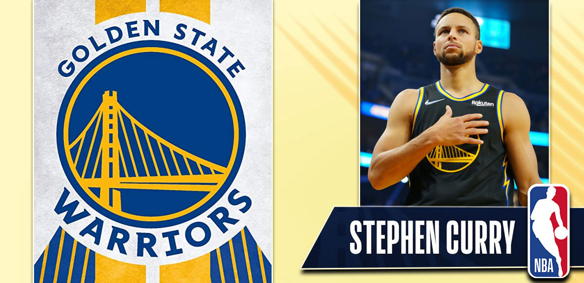 Stephen Curry Golden State Warriors NBA Yellow Background