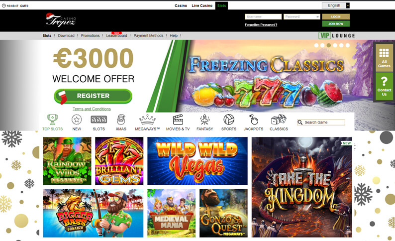 Casino Tropez Slots Hub Screenshot