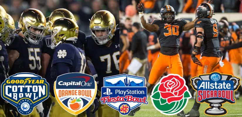 Oklahoma State Cowboys and Notre Dame Fighting Irish - College Football Bowl Logos1