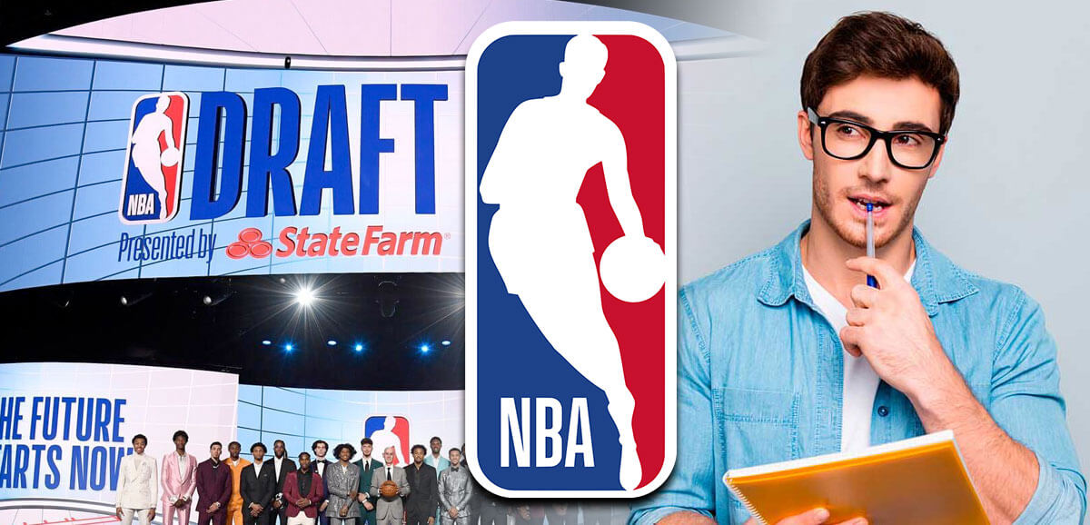 NBA Draft With NBA Logo Background