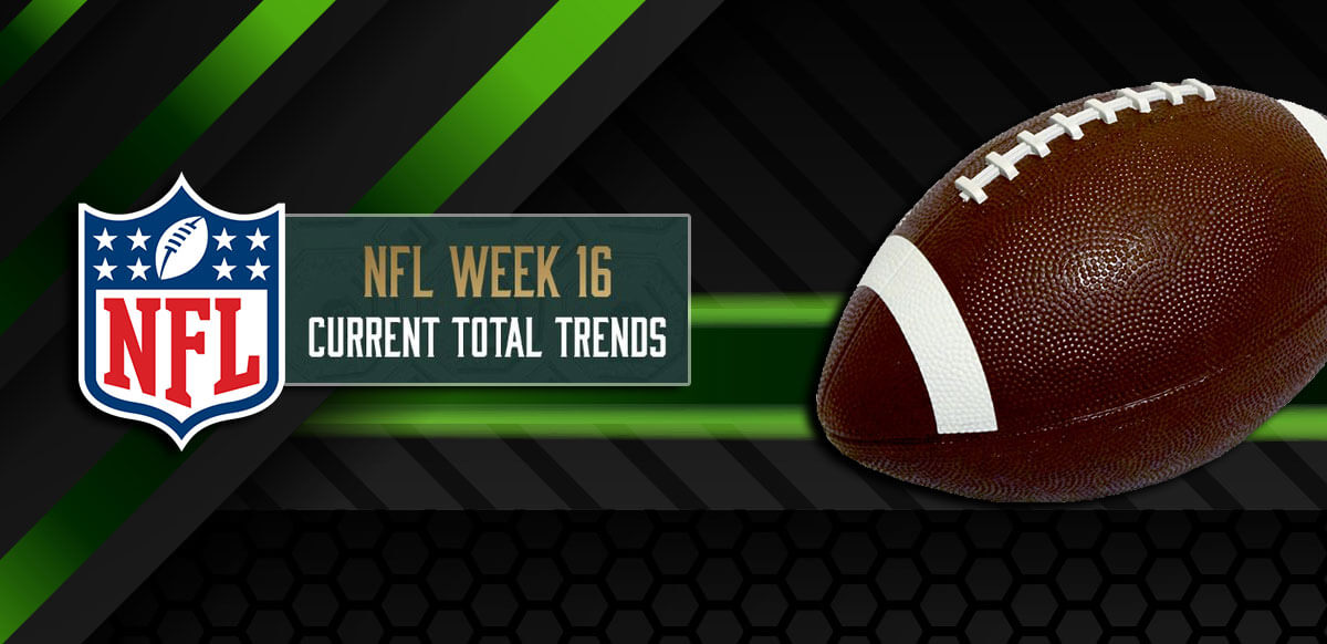 NFL Week 16 Current Total Trends-green And Black Background