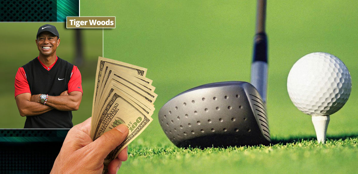 Tiger Woods Betting Money Golf Background