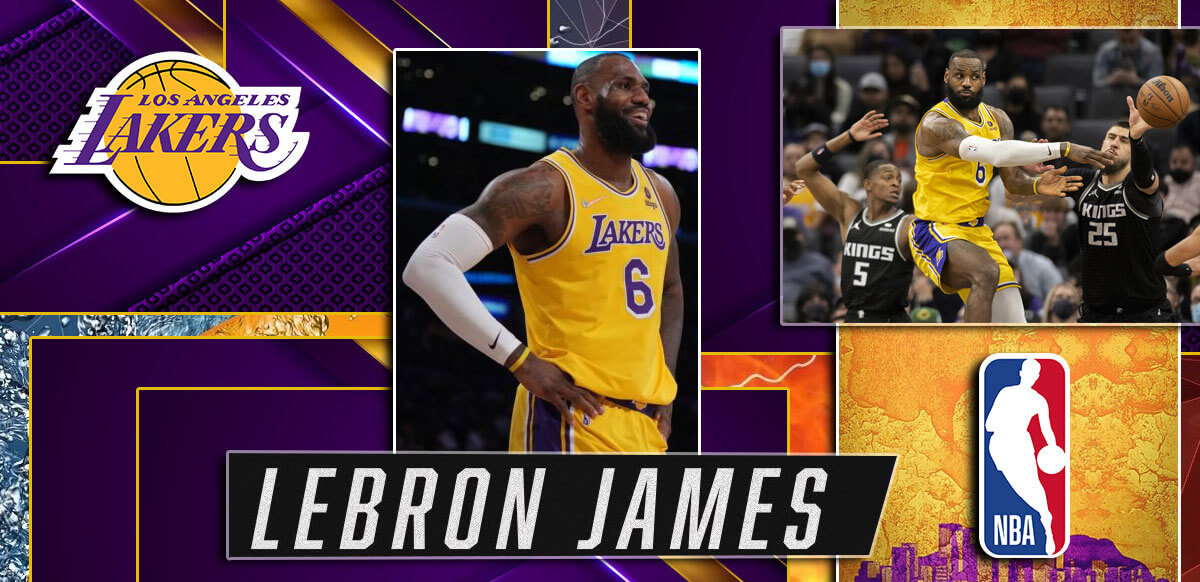 Lebron James With Purple Lakers Background