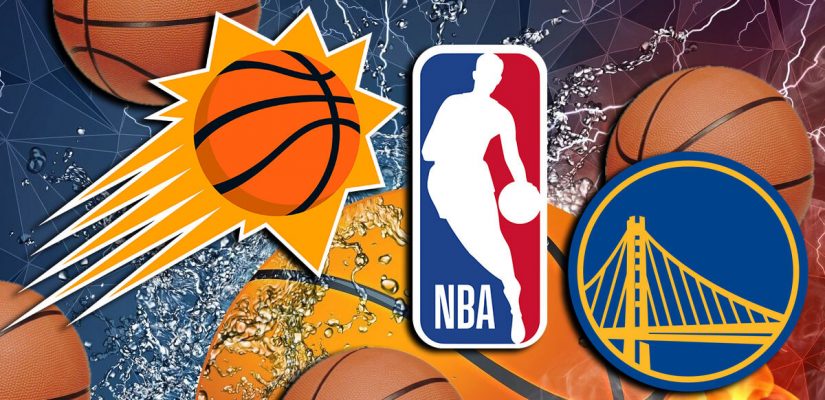 Phoenix Suns And Golden State Warriors Basketball Background
