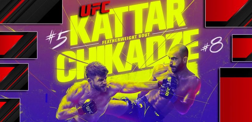 UFC Kattar And Chikadze Multicolor Background