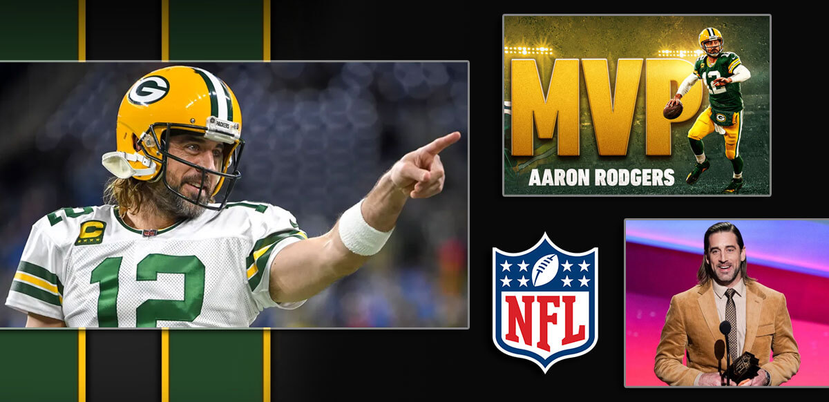 Three Aaron Rodgers MVP NFL Background