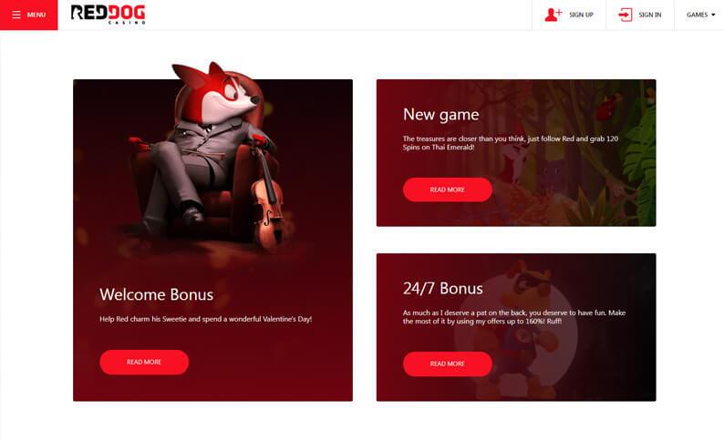 Red Dog Casino Promotions Screenshot