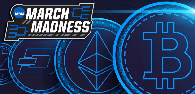 Cryptocurrency March Madness Blue Background