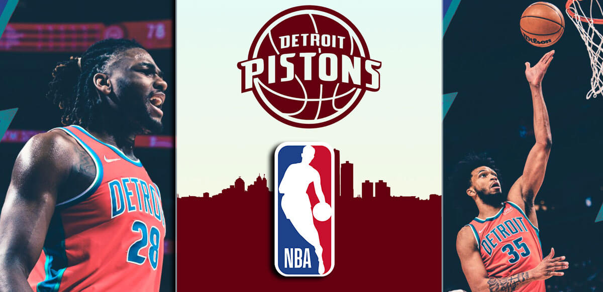 Detroit Pistons Winning Maroon NBA Logo Background