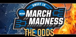 March Madness Sweet 16 Odds Basketball Background