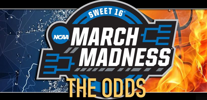 March Madness Sweet 16 Odds Basketball Background