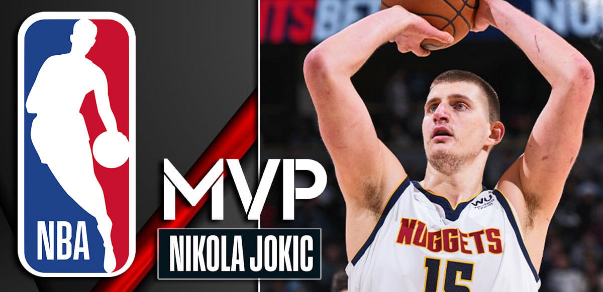 Nikola Jokic MVP NBA Logo Background