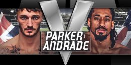 Parker Vs Andrade Black Steel Boxing Background