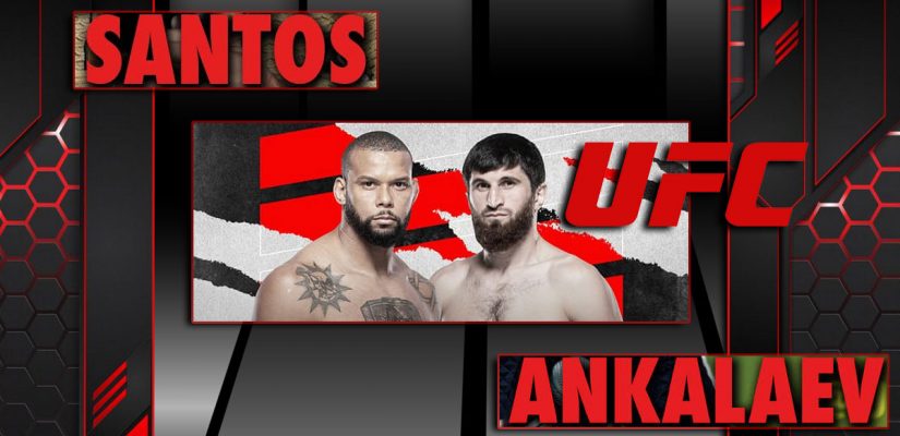 Santos And Ankalaev Red UFC Background