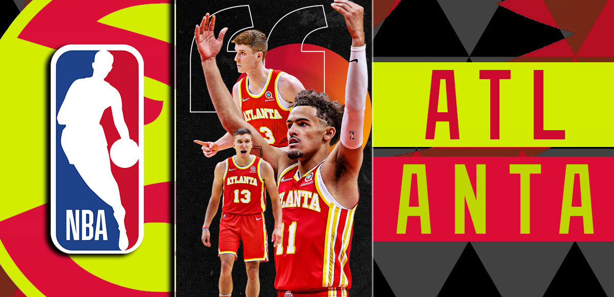 Atlanta Hawks NBA Logo Yellow and Red Background