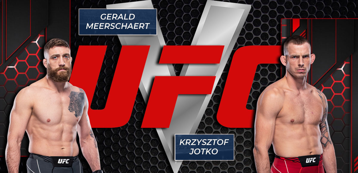 Gerald Meerschaert V Krzysztof Jotko Red UFC Logo Background