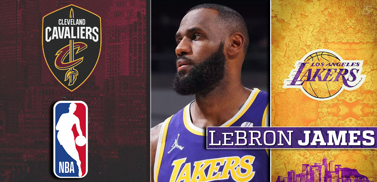Lebron James With Cavaliers And Lakers Background