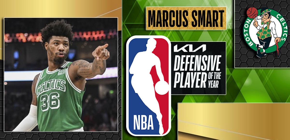 Marcus Smart Defensive Player Of The Year Green Background